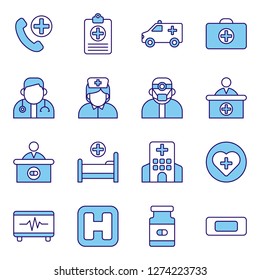 Medical and medical staff icons pack. Isolated medical and medical staff symbols collection. Graphic icons element