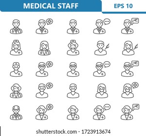Medical Staff Icons. Professional, pixel perfect icons. EPS 10 format.