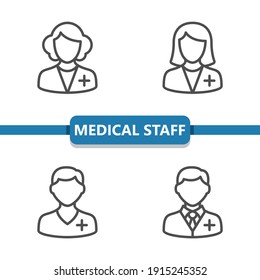 Medical Staff Icons . Professional, pixel perfect icons. EPS 10 format.