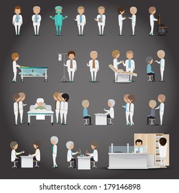 Medical Staff - Isolated On Black Background - Vector Illustration, Graphic Design Editable For Your Design