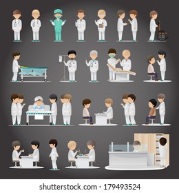 Medical Staff - Isolated On Black Background - Vector Illustration, Graphic Design Editable For Your Design