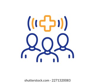 Medical staff line icon. Hospital patients sign. Healthcare medicine symbol. Colorful thin line outline concept. Linear style medical staff icon. Editable stroke. Vector