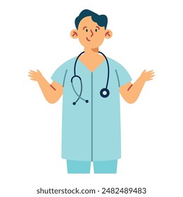 medical staff male nurse character isolated