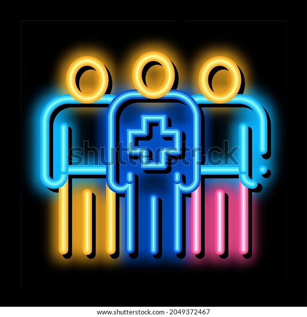medical staff neon\
light sign vector. Glowing bright icon medical staff sign.\
transparent symbol\
illustration