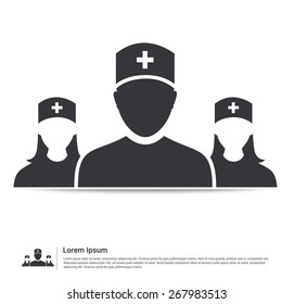 medical staff Nurse Paramedics Group icon background vector illustration