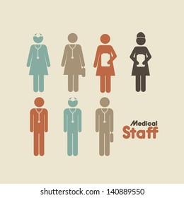 medical staff over cream background vector illustration