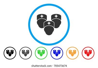 Medical Staff rounded icon. Vector illustration style is a flat iconic symbol inside a circle, with black, gray, green, blue, orange, red color versions. Designed for web and software interfaces.
