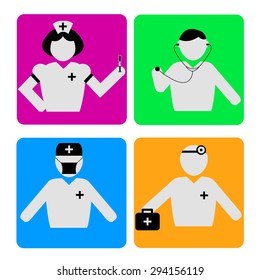 Medical staff vector icons