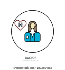 medical staff vector type icon