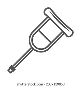 medical standing crutch isolated icon