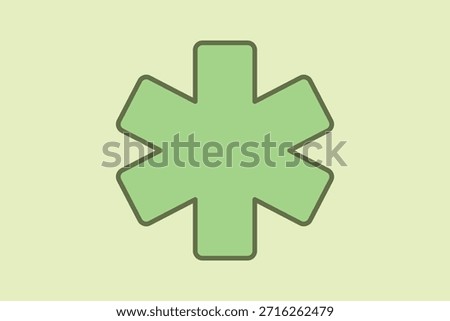 Medical Star icon. Suitable for medical projects. Flat line icon, perfect for UI, mobile apps, websites, presentations, and infographics. Fully editable and optimized for digital and print use