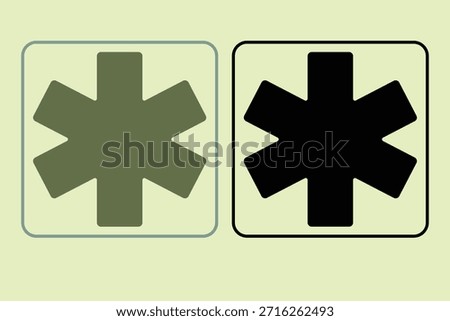 Medical Star icon. Suitable for medical projects. Line icon, perfect for UI, mobile apps, websites, presentations, and infographics. Fully editable and optimized for digital and print use