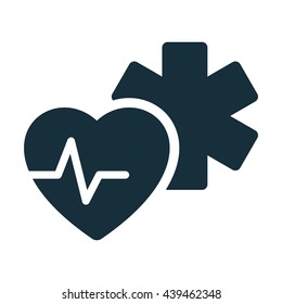 medical star life heart pulse icon