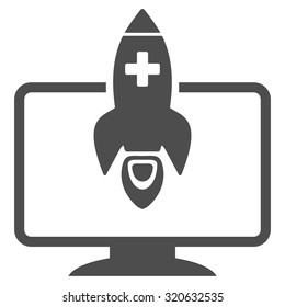 Medical Startup vector icon. Style is flat symbol, gray color, rounded angles, white background.