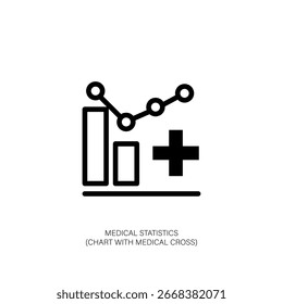 Medical Statistics Chart with Medical Cross
