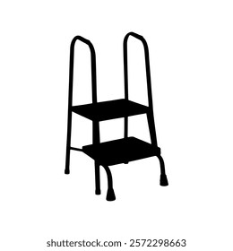 Medical step stool silhouette vector illustration design on white background.