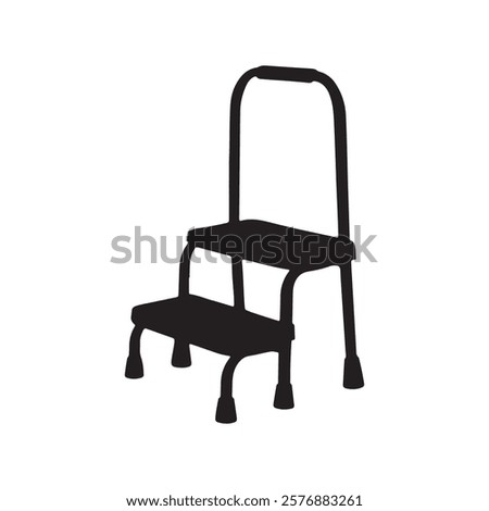 Medical step stool silhouette vector illustration design.