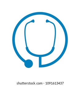 Medical Stethoscope Circle Symbol Logo Design