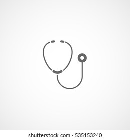 Medical Stethoscope Flat Icon On White Background