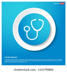 Medical stethoscope icon Abstract Blue Web Sticker Button - Free vector icon