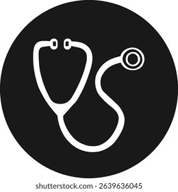 Medical stethoscope icon black circle background healthcare symbol