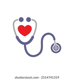 Medical stethoscope icon in flat style. Doctor instrument vector illustration on isolated background. Medicine and healthcare sign business concept.