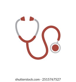 Medical stethoscope icon in flat style. Doctor instrument vector illustration on isolated background. Medicine and healthcare sign business concept.