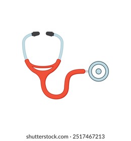 Medical stethoscope icon in flat style. Doctor instrument vector illustration on isolated background. Medicine and healthcare sign business concept.