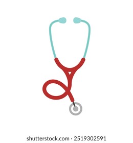 Medical stethoscope icon in flat style. Doctor instrument vector illustration on isolated background. Medicine and healthcare sign business concept.