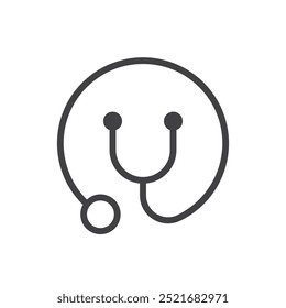 Medical stethoscope icon in flat style. Doctor instrument vector illustration on isolated background. Medicine and healthcare sign business concept.