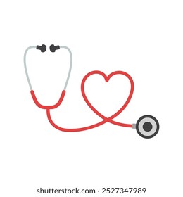 Medical stethoscope icon in flat style. Doctor instrument vector illustration on isolated background. Medicine and healthcare sign business concept.