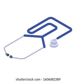 Medical stethoscope icon. Isometric of medical stethoscope vector icon for web design isolated on white background