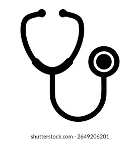 Medical Stethoscope icon, on transparent background, flat line design, vector illustration