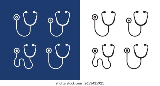 medical stethoscope icon Outline sign symbol Vector