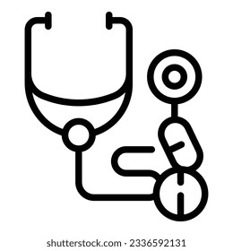 Medical stethoscope icon outline vector. Care help. Service person