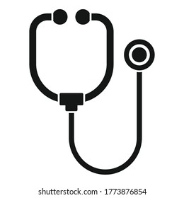 Medical stethoscope icon. Simple illustration of medical stethoscope vector icon for web design isolated on white background