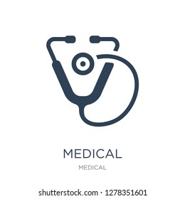 medical stethoscope icon vector on white background, medical stethoscope trendy filled icons from Medical collection, medical stethoscope vector illustration