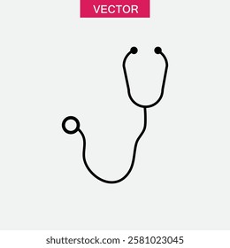 Medical, stethoscope icon.vector flat black simple trendy style illustration for web and app..eps