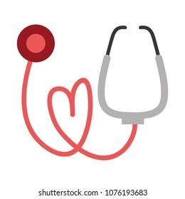 medical stethoscope instrument to heartbeat sign