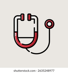  Medical Stethoscope Instrument Icon Vector Illustration