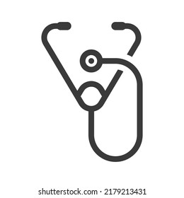 Medical stethoscope line icon isolated on white background.Vector illustration.