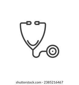 Icono de línea de estetoscopio médico. signo de estilo lineal para concepto móvil y diseño web. Icono vectorial del contorno del estetioscopio. Símbolo, ilustración del logotipo. Gráficos vectoriales