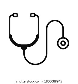 Medical stethoscope line icon - Vector flat style healthcare illustration isolated on white background