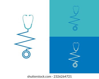 Medical stethoscope logo design icon vector illustration