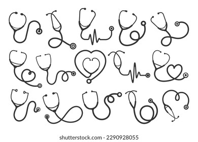 medical stethoscope of nurse and doctor to examine the patient's body