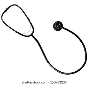 Medical stethoscope - research equipment in medical practice. Vector illustration.