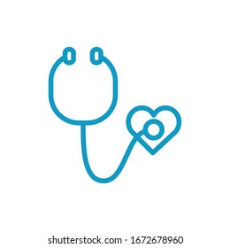 medical stethoscope tool line style icon vector illustration design