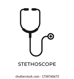  Medical Stethoscope vector icon flat design isolated on white background. Medical Health Care Symbol Vector illustration