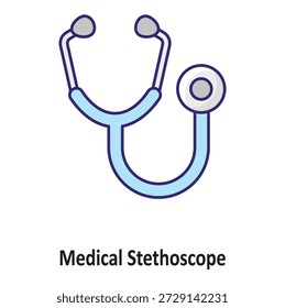 Icono del Vector del estetoscopio médico que puede modificar o editar fácilmente

