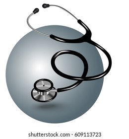 Medical stethoscope. Vector. Isolated. Realistic.